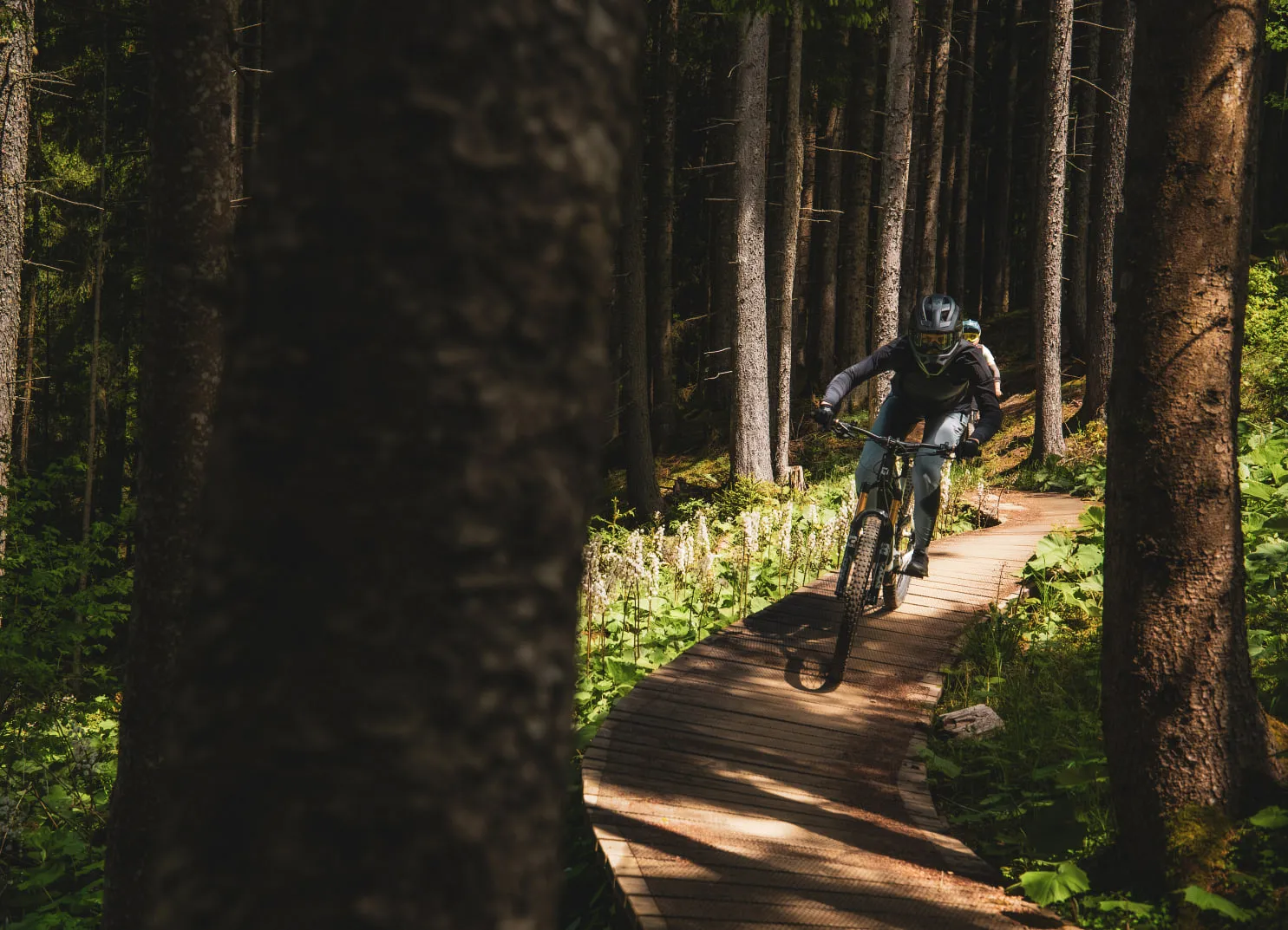 Mountainbiker im Bikepark